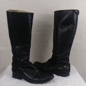 FRYE Black Leather Low Heeled Equestrian Boot